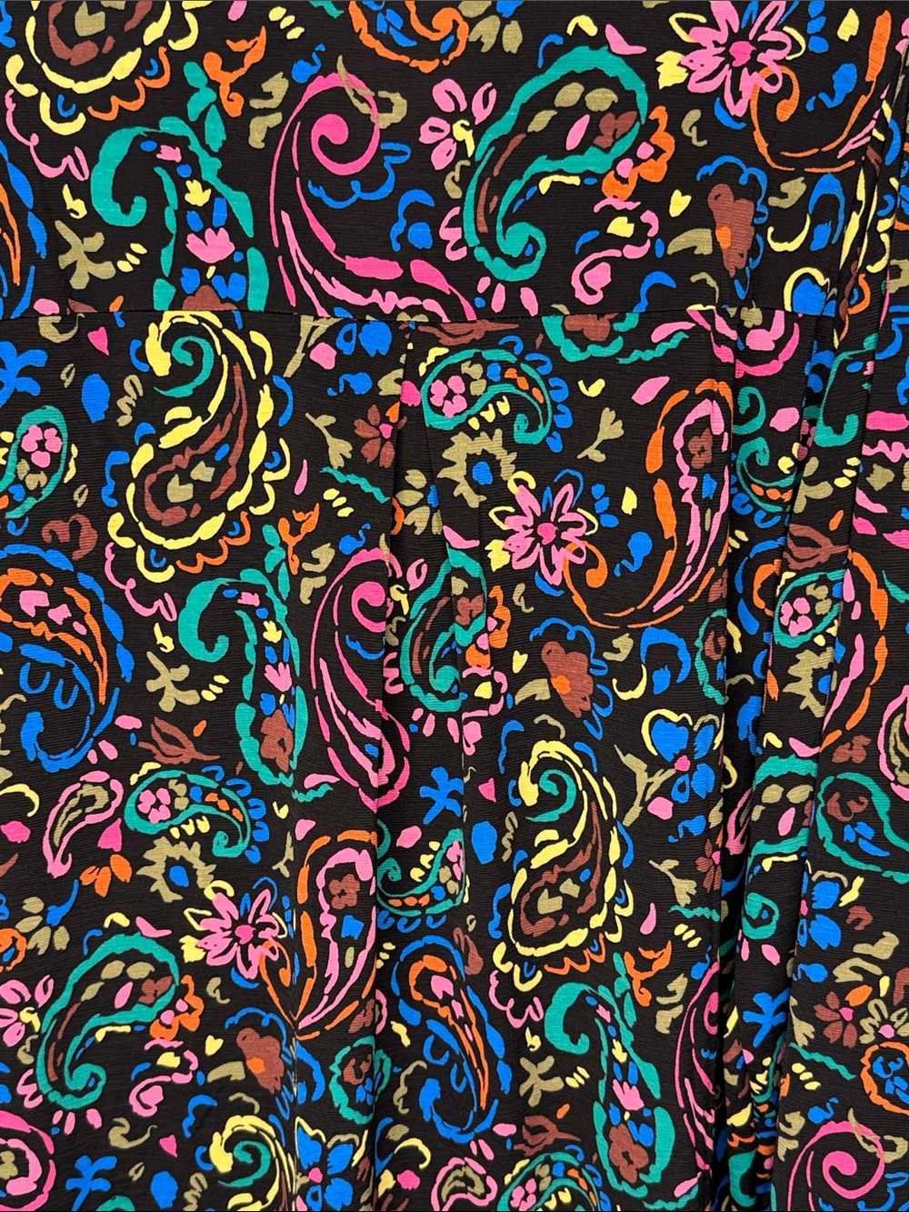 Black Paisley-Print Long Sleeve Blouse with Ruffle Cuffs - Picture 9 of 9